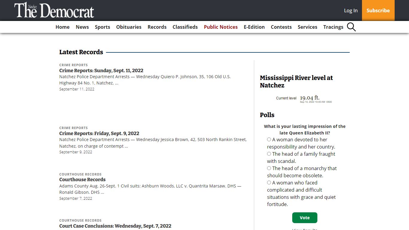 Records | Mississippi's Best Community Newspaper